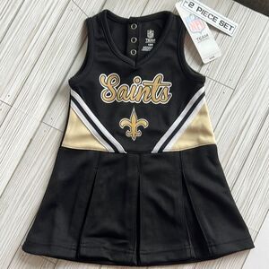 NWT Authentic New Orleans Saints girls 2 pc set. NFL Team Apparel/Cheer/Costume
